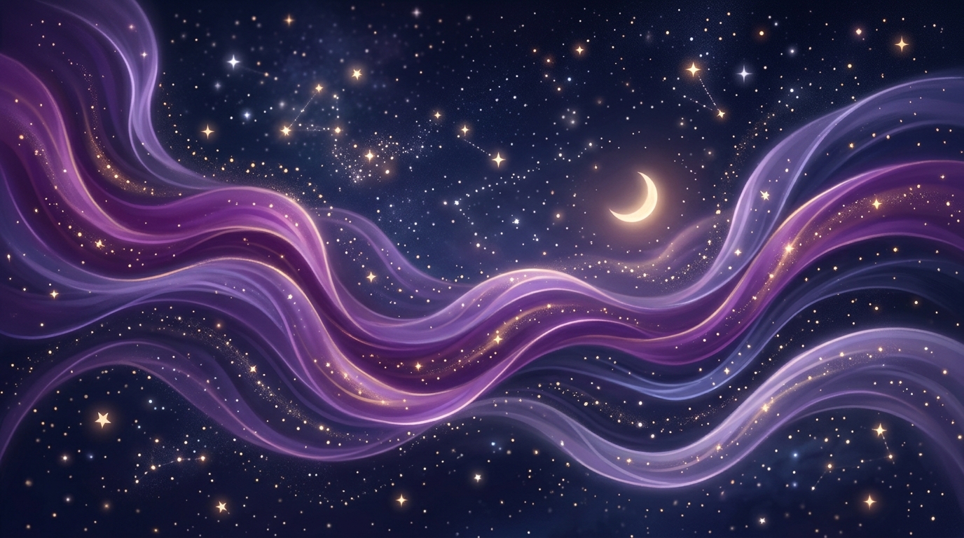 Celestial lullaby melodic sound waves and starlight